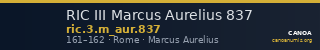 RIC III Marcus Aurelius 837 — CANOA