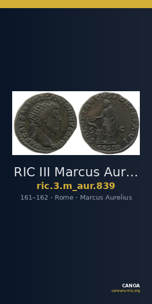 RIC III Marcus Aurelius 839 — CANOA