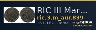 RIC III Marcus Aurelius 839 — CANOA