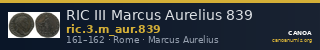 RIC III Marcus Aurelius 839 — CANOA