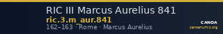 RIC III Marcus Aurelius 841 — CANOA