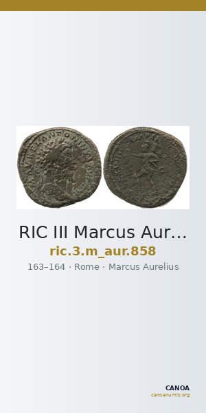 RIC III Marcus Aurelius 858 — CANOA