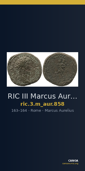 RIC III Marcus Aurelius 858 — CANOA