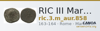 RIC III Marcus Aurelius 858 — CANOA