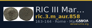 RIC III Marcus Aurelius 858 — CANOA