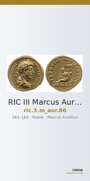 RIC III Marcus Aurelius 86 — CANOA