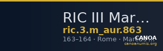 RIC III Marcus Aurelius 863 — CANOA