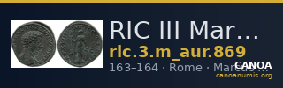 RIC III Marcus Aurelius 869 — CANOA