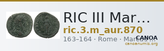 RIC III Marcus Aurelius 870 — CANOA