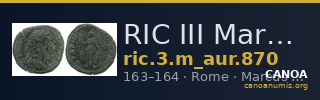 RIC III Marcus Aurelius 870 — CANOA