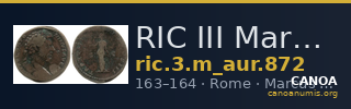RIC III Marcus Aurelius 872 — CANOA