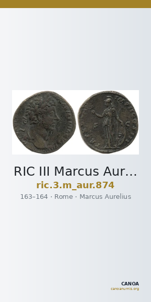 RIC III Marcus Aurelius 874 — CANOA