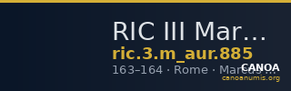 RIC III Marcus Aurelius 885 — CANOA