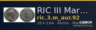 RIC III Marcus Aurelius 92 — CANOA
