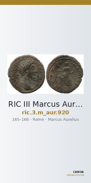 RIC III Marcus Aurelius 920 — CANOA