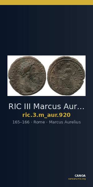 RIC III Marcus Aurelius 920 — CANOA