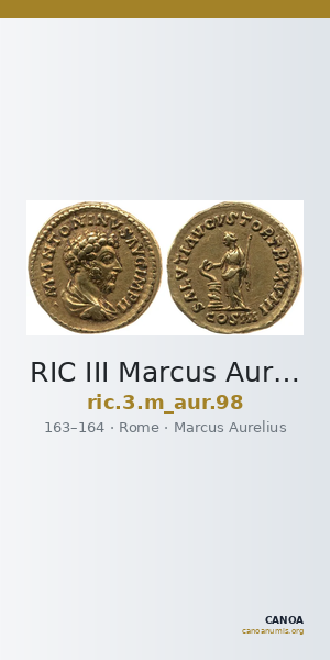 RIC III Marcus Aurelius 98 — CANOA