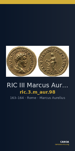 RIC III Marcus Aurelius 98 — CANOA