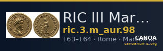 RIC III Marcus Aurelius 98 — CANOA