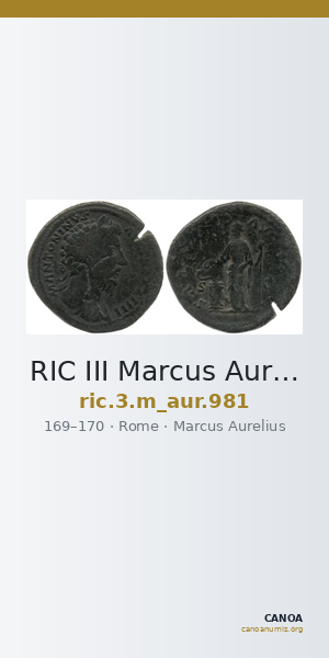 RIC III Marcus Aurelius 981 — CANOA