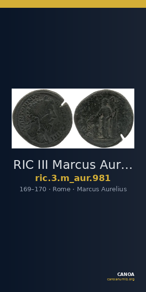 RIC III Marcus Aurelius 981 — CANOA