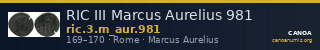 RIC III Marcus Aurelius 981 — CANOA