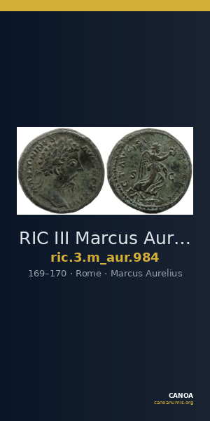 RIC III Marcus Aurelius 984 — CANOA