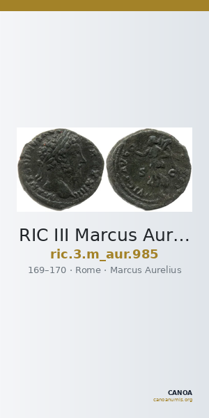 RIC III Marcus Aurelius 985 — CANOA