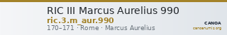 RIC III Marcus Aurelius 990 — CANOA