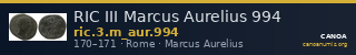 RIC III Marcus Aurelius 994 — CANOA