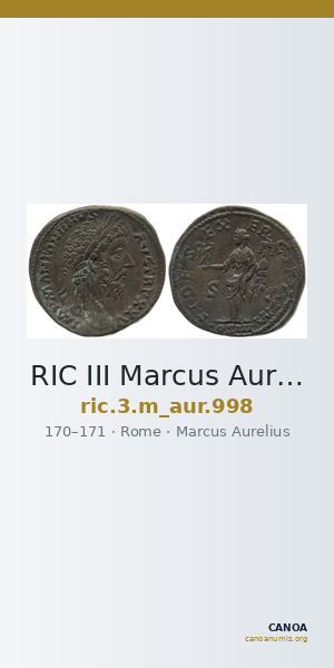 RIC III Marcus Aurelius 998 — CANOA