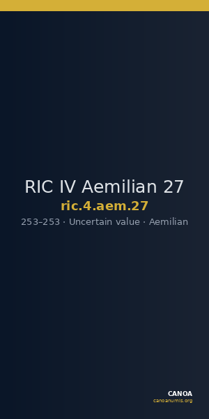 RIC IV Aemilian 27 — CANOA