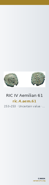RIC IV Aemilian 61 — CANOA