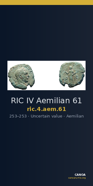 RIC IV Aemilian 61 — CANOA