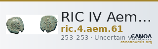 RIC IV Aemilian 61 — CANOA