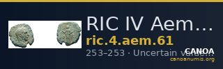 RIC IV Aemilian 61 — CANOA