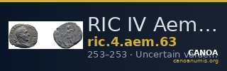 RIC IV Aemilian 63 — CANOA