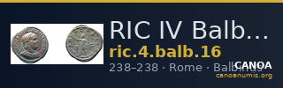 RIC IV Balbinus 16 — CANOA