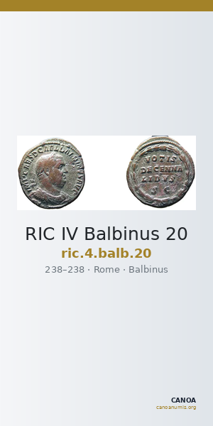 RIC IV Balbinus 20 — CANOA