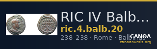 RIC IV Balbinus 20 — CANOA