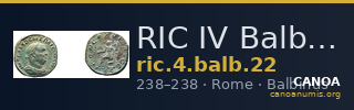 RIC IV Balbinus 22 — CANOA