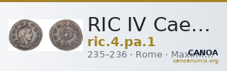 RIC IV Caecilia Paulina 1 — CANOA