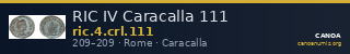 RIC IV Caracalla 111 — CANOA
