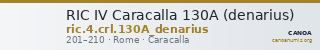 RIC IV Caracalla 130A (denarius) — CANOA