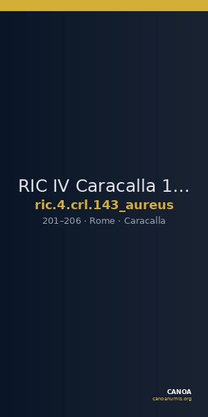 RIC IV Caracalla 143 (aureus) — CANOA