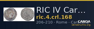 RIC IV Caracalla 168 — CANOA