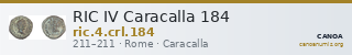 RIC IV Caracalla 184 — CANOA