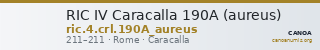 RIC IV Caracalla 190A (aureus) — CANOA