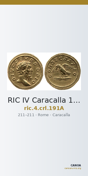 RIC IV Caracalla 191A — CANOA