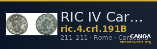 RIC IV Caracalla 191B — CANOA